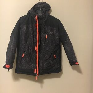 Warm black/grey three in one boys 8-10winter coat